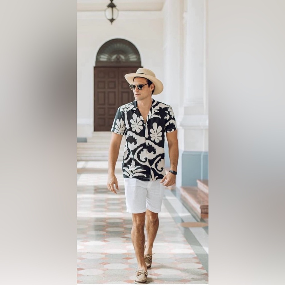 Linen Men's Shorts-NWT-Portomar-White-Waist 36
Spanish Brand-Vacation Wear